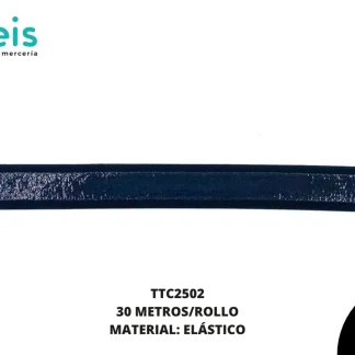ELÁSTICO CON SILICÓN ANTIDERRAPANTE PARA LENCERIA NEGRO 25MM 30 MTS/ROLLO