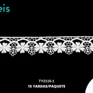 GUIPIUR SEDA DE LECHE PLANO TY2115-1 BLANCO 4 CM 15 YARDAS/PAQUETE