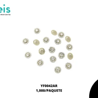 REMACHES PLASTICO FLOR12 PIEDRAS YF0042AR 14.5mm 1,000 PZ/PQT ARENA