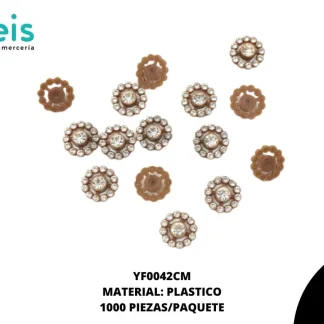 REMACHES PLASTICO FLOR YF0042CM 14.5mm 1,000 PZ/PQT CAMELLO