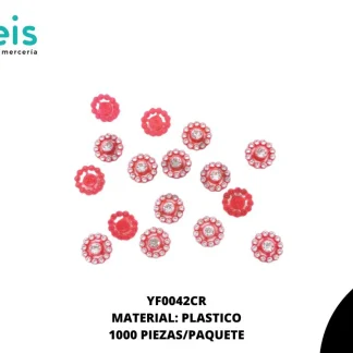 REMACHES PLASTICO FLOR YF0042CR 14.5mm 1,000 PZ/PQT CORAL