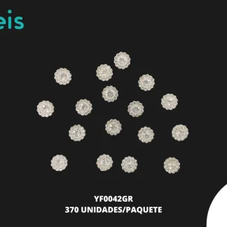 REMACHES PLASTICO FLOR 12 PERLAS YF0042GR 10.5mm 1,000 PZ/PQT GRIS