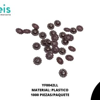 REMACHES PLASTICO FLOR YF0042LL 14.5mm 1,000 PZ/PQT LILA
