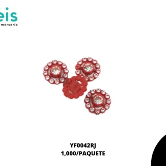 REMACHES PLASTICO FLOR YF0042RJ 14.5mm 1,000 PZ/PQT ROJO