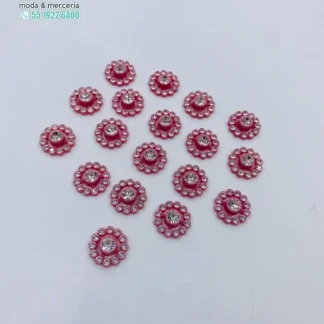 REMACHES PLASTICO FLOR YF0042RS 14.5mm 1,000 PZ/PQT ROSA