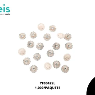 REMACHES PLASTICO FLOR 12 PERLAS YF0042SL 14.5mm 1,000 PZ/PQT SALMON