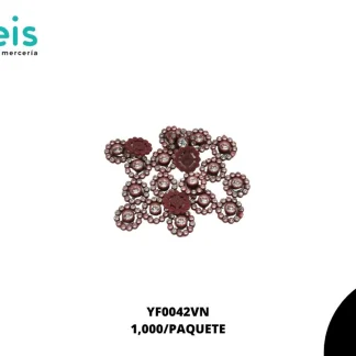 REMACHES PLASTICO FLOR YF0042VN 14.5mm 1,000 PZ/PQT VINO