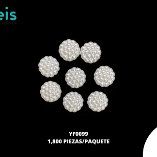 REMACHES PLASTICO FLOR YF0099 13mm 1,800 PZ/PQT BLANCO