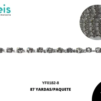 STRASS CRISTAL 8# YF0182 87 YARDAS/PAQUETE