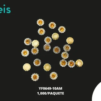 REMACHES PLASTICO FLOR YF0649-10AM 10mm 1,000 PZ/PQT DORADO/AMARILLO