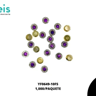 REMACHES PLASTICO FLOR YF0649-10FS 10mm 1,000 PZ/PQT DORADO/FIUSHA