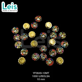 REMACHES PLASTICO FLOR YF0649-10MT 10mm 1,000 PZ/PQT MULTICOLOR