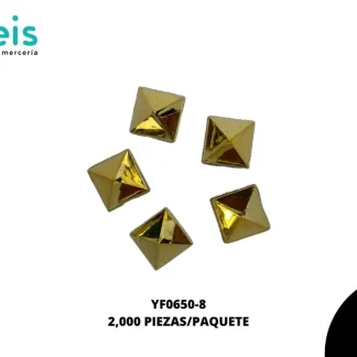REMACHES PLASTICO PIRAMIDE YF0650-8 8mmX8mm 2,000 PZ/PQT DORADO