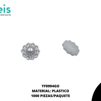REMACHES PLASTICO FLOR YF0994GO 13mm 1,000 PZ/PQT GRIS OXFORD