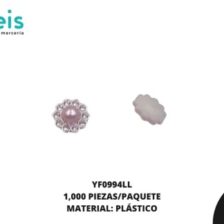 REMACHES PLASTICO FLOR YF0994LL 13mm 1,000 PZ/PQT LILA