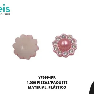 REMACHES PLASTICO FLOR YF0994PR 13mm 1,000 PZ/PQT PALO DE ROSA