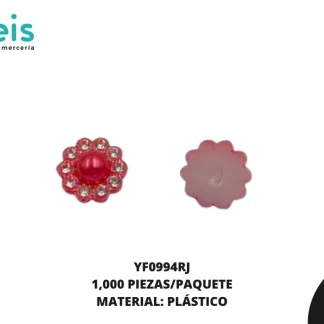 REMACHES PLASTICO FLOR YF0994RJ 13mm 1,000 PZ/PQT ROJO