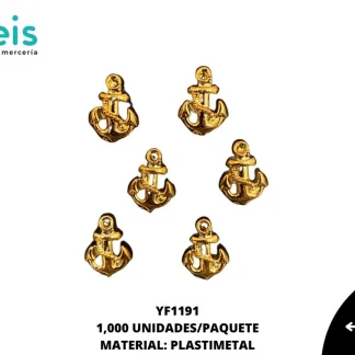 REMACHES PLASTICO ANCLA YF1191 15mmX20.3mm 1,000 PZ/PQT DORADO
