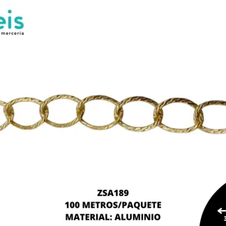 CADENA ALUMINIO DORADA ZSA189 100 METROS/BOLSA
