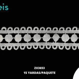 GUIPIUR SEDA DE LECHE PLANO ZX3653 BLANCO 2.8 CM 15 YARDAS/PAQUETE