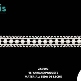 GUIPIUR SEDA DE LECHE PLANO ZX3992 BLANCO 2 CM 15 YARDAS/PAQUETE