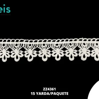 GUIPIUR SEDA DE LECHE PLANO ZZ4361 BLANCO 4 CM 15 YARDAS/PAQUETE