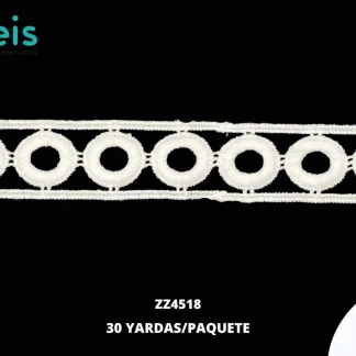 GUIPIUR SEDA DE LECHE PLANO ZZ4518 BLANCO 2.5 CM 30 YARDAS/PAQUETE