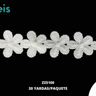 GUIPIUR SEDA DE LECHE PLANO ZZ5100 BLANCO 3 CM 30 YARDAS/PAQUETE
