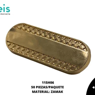 PLACA ZAMAK 50 PZ/PQT 115H06 DORADO