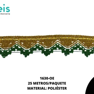 CINTAS GALON 1630 25 MTS/ROLLO ORO ESMERALDA