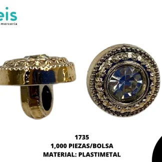 BOTON PIEDRA 18L REF: 1735 1000 PZ/PQT ORO ROSADO