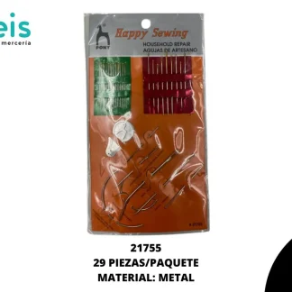 HERRAMIENTAS CONFECCIÓN AGUJA PARA COSER KIT CON 28 AGUJAS Y 1 ENSARTADOR