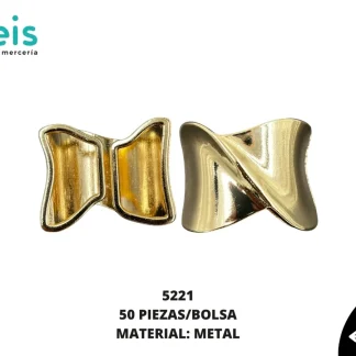 HEBILLA METÁLICA 3*3.6CM 5221 PAQx100 UNDS DORADO