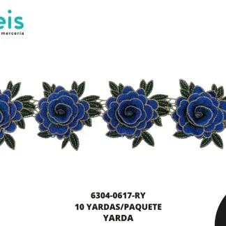 GUIPIUR BORDADO 3D 6304-0617-RY REY 8 CM 10 YARDAS/PAQUETE
