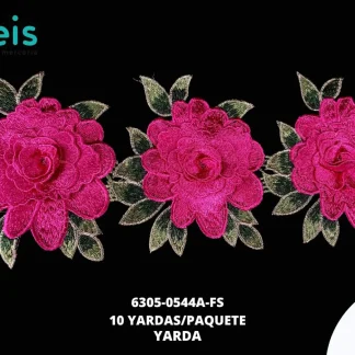GUIPIUR BORDADO 3D 6305-0544A-FS FIUSHA 14.5 CM 10 YARDAS/PAQUETE