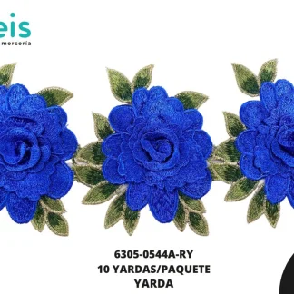 GUIPIUR BORDADO 3D 6305-0544A-RY REY 14.5 CM 10 YARDAS/PAQUETE