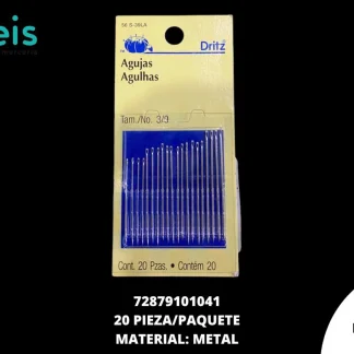 AGUJA AFILADA DRITZ TARJETA CON 20 PIEZAS