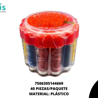 COSTURERO EN BOTE 40 PZ/PQT MULTICOLOR