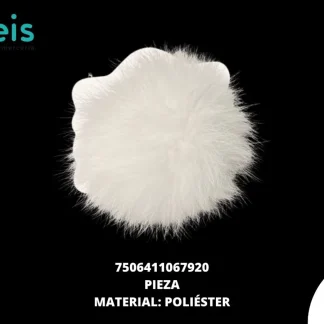 POMPON DE PIEL DE CONEJO BLANCO