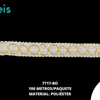 CINTAS GALON 7717 100 MTS/ROLLO BLANCO ORO