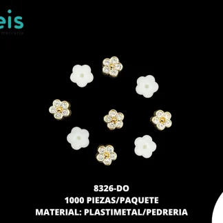 REMACHES PLASTICO FLOR 8mm DORADO 1000 PZ