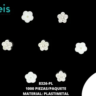 REMACHE PLASTICO FLOR PLATA 8mm 8326-PL 1000 PZ