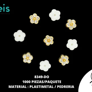 REMACHE PLASTICO FLOR 10.5mm DORADO 8349-DO 1000 PZ