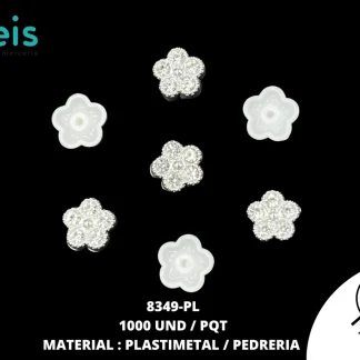 REMACHE PLASTICO FLOR 10.5mm PLATA 8349-PL 1000 PZ