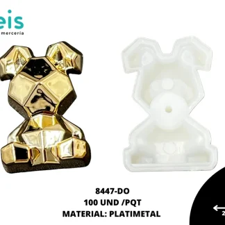 REMACHE PLASTICO OSO 100 PZ 19x29mm DORADO
