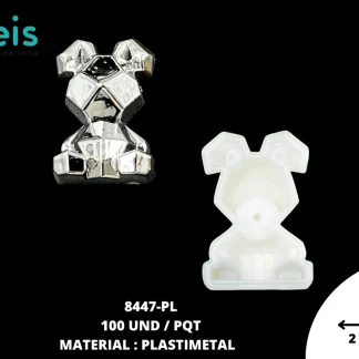 REMACHE PLASTICO OSO 100 PZ 19x29mm PLATA