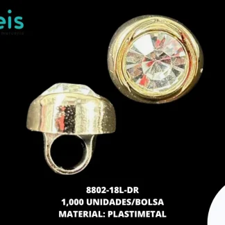 BOTON CON PIEDRA 8802 18L DORADO 1000UDS/PAQ