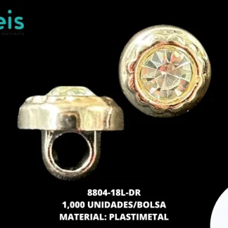 BOTON CON PIEDRA 8804 18L DORADO 1000UDS/PAQ