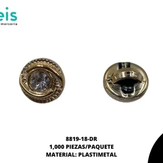 BOTON CON PIEDRA 8819 18L DORADO 1000UDS/PAQ