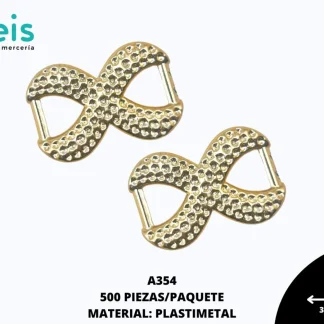 HERRAJE PLASTIMETAL 39X27MM 500UDS/PAQ DORADO